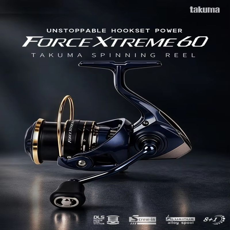 Trolling Reel - TAKUMA FX60 スタンダードスピニングリール。遠投性能に優れた、スムーズな回転を実現する釣り用リール。カーボン製のボディを採用し、ルアー釣り愛好家におすすめ。